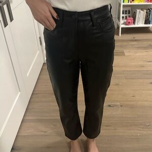 Curve Love Vegan Leather Ankle Straight Pant